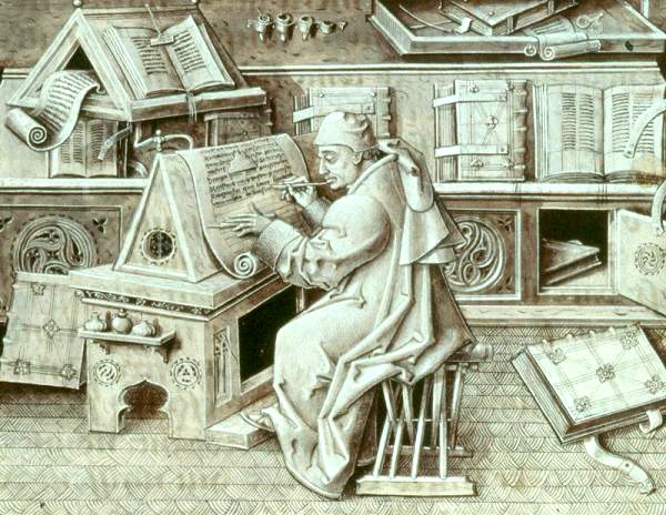 Jean Miélot, a European author and scribe at work.