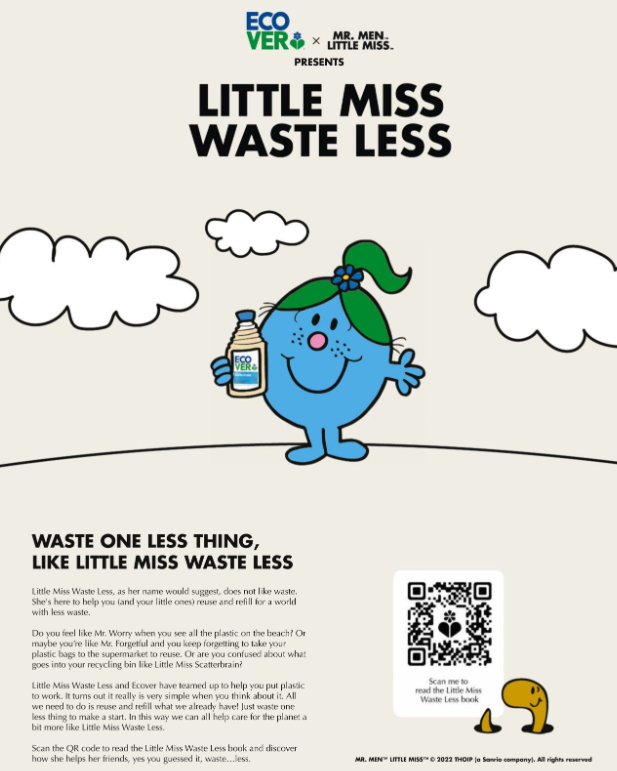 Advertisement for Ecover featuring a QR code.