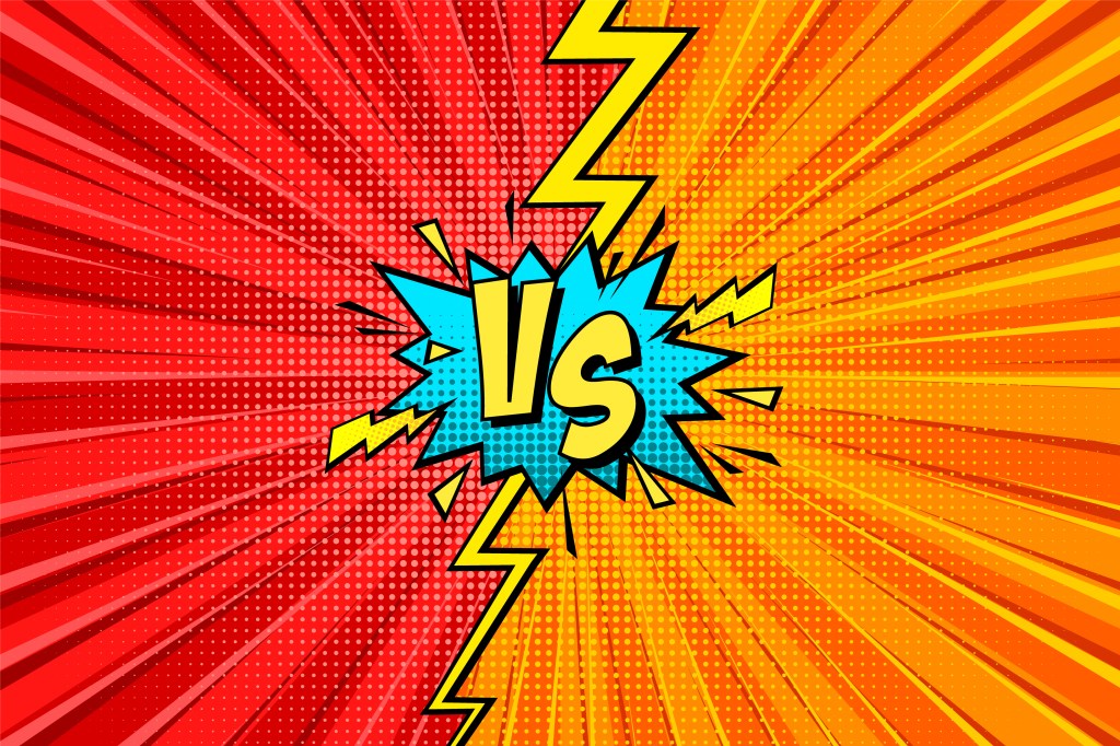 Comic book style illustration.