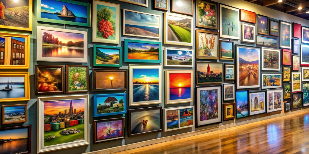 Images on a wall created by AI.